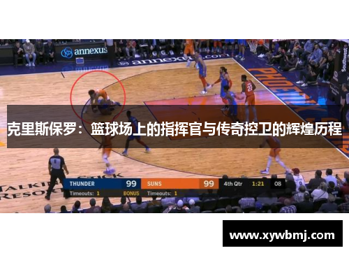 克里斯保罗：篮球场上的指挥官与传奇控卫的辉煌历程